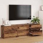 vidaXL Cabinet TV cu lumini cu bandă LED cu sertar cu depozitare Maro 180 x 34 x 50 cm