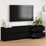 vidaXL Cabinet TV cu sertar Negru 182 x 34 x 50 cm Lemn compozit vidaXL Cabinet TV cu sertar Negru 182 x 34 x 50 cm Lemn compozit