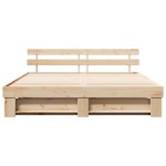 vidaXL Cadru de pat cu headboard Maro Lemn masiv de pin vidaXL Cadru de pat cu headboard Maro Lemn masiv de pin