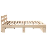 vidaXL Cadru de pat cu headboard Maro Lemn masiv de pin vidaXL Cadru de pat cu headboard Maro Lemn masiv de pin