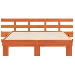 vidaXL Cadru de pat cu headboard Maro 140 x 200 cm Lemn de pin masiv