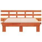 vidaXL Cadru de pat cu headboard Maro 135 x 190 cm Lemn de pin masiv