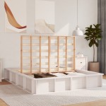 vidaXL Cadru de pat Alb 160 x 200 cm Lemn de pin masiv