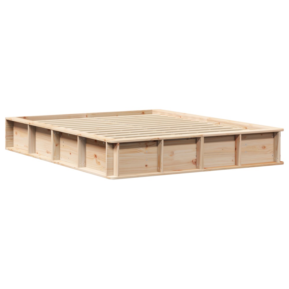 vidaXL Cadru de pat cu depozitare Lemn de pin masiv 210 x 168 x 30 cm