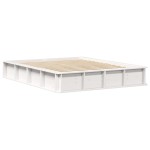 vidaXL Cadru de pat Alb 150 x 200 cm Lemn de pin masiv