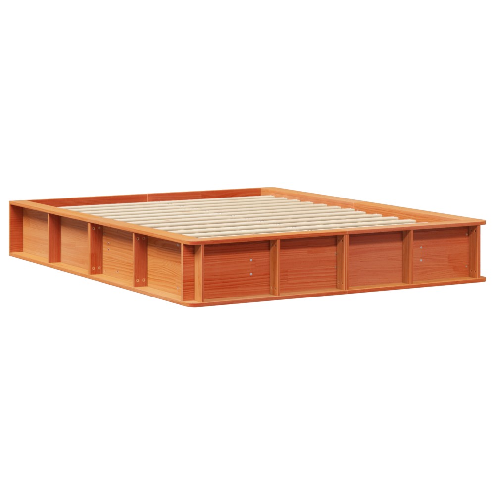 vidaXL Cadru de pat Maro ceruit 210 x 168 x 30 cm Lemn de pin masiv