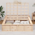 vidaXL Cadru de pat cu depozitare Lemn de pin masiv 210 x 158 x 30 cm