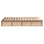 vidaXL Cadru de pat cu depozitare Lemn de pin masiv 210 x 158 x 30 cm