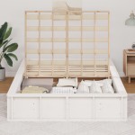 vidaXL Cadru de pat Alb 210 x 158 x 30 cm Lemn de pin masiv vidaXL Cadru de pat Alb 210 x 158 x 30 cm Lemn de pin masiv