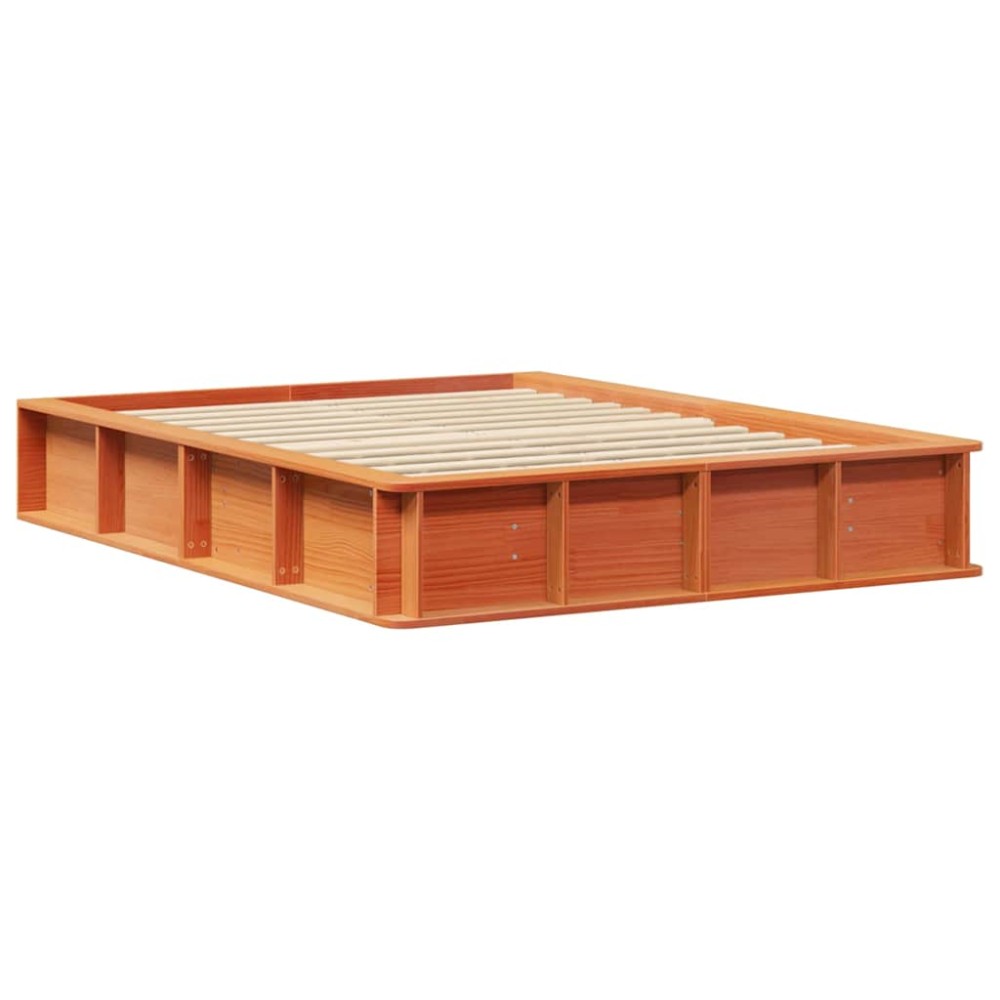 vidaXL Cadru de pat Maro ceruit 135 x 190 cm