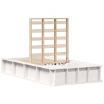 vidaXL Cadru de pat Alb 100 x 200 cm Lemn de pin masiv