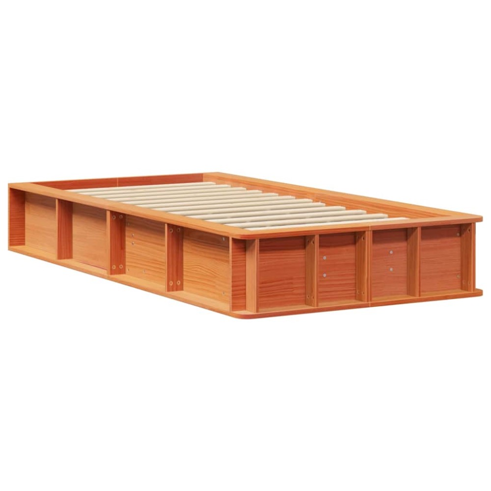 vidaXL Cadru de pat cu depozitare Maro ceruit 90 x 200 cm lemn