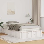 vidaXL Cadru de pat cu depozitare Alb 80 x 200 cm lemn vidaXL Cadru de pat cu depozitare Alb 80 x 200 cm lemn