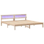 vidaXL Cadru de pat cu headboard Maro 200 x 200 cm Lemn masiv de pin vidaXL Cadru de pat cu headboard Maro 200 x 200 cm Lemn masiv de pin