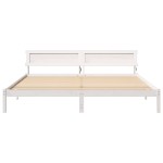 vidaXL Cadru de pat cu headboard Alb 200 x 200 cm Lemn masiv de pin vidaXL Cadru de pat cu headboard Alb 200 x 200 cm Lemn masiv de pin