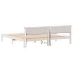 vidaXL Cadru de pat cu headboard Alb 200 x 200 cm Lemn masiv de pin vidaXL Cadru de pat cu headboard Alb 200 x 200 cm Lemn masiv de pin