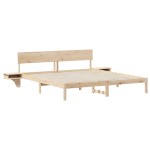 vidaXL Cadru de pat cu headboard Maro Lemn masiv de pin