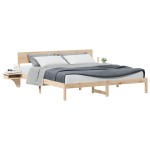vidaXL Cadru de pat cu headboard Maro Lemn masiv de pin