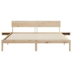 vidaXL Cadru de pat cu headboard Maro Lemn masiv de pin