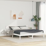 vidaXL Cadru de pat cu headboard Alb Lemn masiv de pin vidaXL Cadru de pat cu headboard Alb Lemn masiv de pin