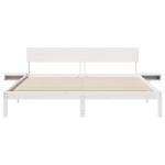 vidaXL Cadru de pat cu headboard Alb Lemn masiv de pin vidaXL Cadru de pat cu headboard Alb Lemn masiv de pin
