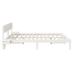 vidaXL Cadru de pat cu headboard Alb Lemn masiv de pin vidaXL Cadru de pat cu headboard Alb Lemn masiv de pin