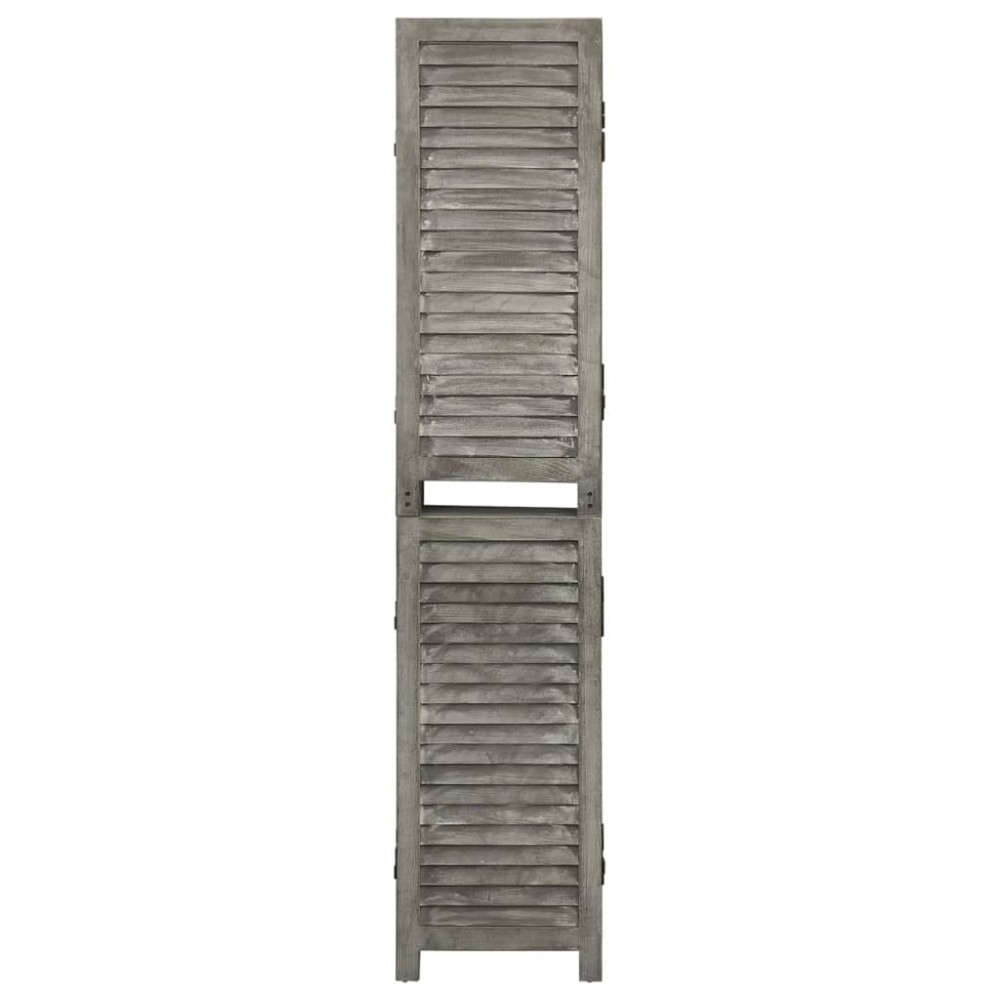 vidaXL Paravan de cameră cu 4 panouri, gri, 143x166 cm, lemn masiv