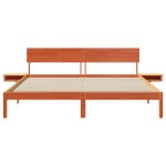 vidaXL Cadru de pat cu headboard Maro ceruit Lemn masiv de pin