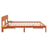 vidaXL Cadru de pat cu headboard Maro ceruit Lemn masiv de pin