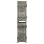 vidaXL Separator cameră cu 5 panouri, gri, 179x166 cm, lemn masiv vidaXL Separator cameră cu 5 panouri, gri, 179x166 cm, lemn masiv