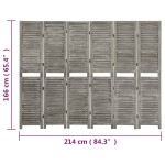 vidaXL Separator cameră cu 6 panouri, gri, 214x166 cm, lemn masiv vidaXL Separator cameră cu 6 panouri, gri, 214x166 cm, lemn masiv