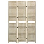 vidaXL Paravan de cameră, 3 panouri, 105 x 165cm, lemn masiv paulownia