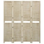 vidaXL Paravan de cameră cu 4 panouri 140x165 cm lemn masiv Paulownia vidaXL Paravan de cameră cu 4 panouri 140x165 cm lemn masiv Paulownia