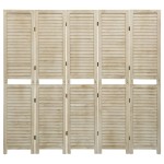 vidaXL Paravan de cameră cu 5 panouri, 175x165 cm,lemn masiv Paulownia vidaXL Paravan de cameră cu 5 panouri, 175x165 cm,lemn masiv Paulownia