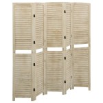 vidaXL Paravan de cameră cu 5 panouri, 175x165 cm,lemn masiv Paulownia vidaXL Paravan de cameră cu 5 panouri, 175x165 cm,lemn masiv Paulownia