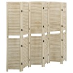 vidaXL Paravan de cameră cu 6 panouri, 210x165 cm,lemn masiv Paulownia vidaXL Paravan de cameră cu 6 panouri, 210x165 cm,lemn masiv Paulownia