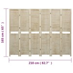 vidaXL Paravan de cameră cu 6 panouri, 210x165 cm,lemn masiv Paulownia vidaXL Paravan de cameră cu 6 panouri, 210x165 cm,lemn masiv Paulownia