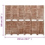 vidaXL Paravan cameră cu 6 panouri,maro,210x165cm,lemn masiv Paulownia vidaXL Paravan cameră cu 6 panouri,maro,210x165cm,lemn masiv Paulownia