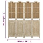 vidaXL Paravan de cameră cu 4 panouri, maro, 140x165 cm, textil vidaXL Paravan de cameră cu 4 panouri, maro, 140x165 cm, textil
