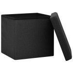 vidaXL Taburet de depozitare pliabil, negru, imitație de pânză