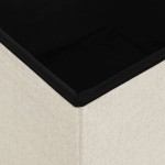vidaXL Taburete de depozitare pliabile 2 buc. alb crem imitație pânză vidaXL Taburete de depozitare pliabile 2 buc. alb crem imitație pânză