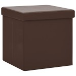 vidaXL Taburet de depozitare pliabil, maro, PVC vidaXL Taburet de depozitare pliabil, maro, PVC