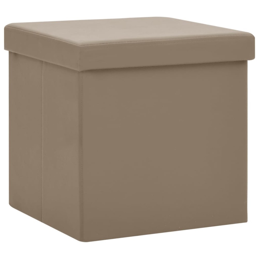 vidaXL Taburet de depozitare pliabil, cappuccino, PVC