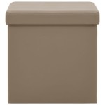 vidaXL Taburet de depozitare pliabil, cappuccino, PVC