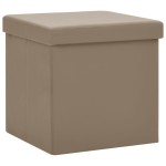 vidaXL Taburete cu depozitare pliabile, 2 buc., cappuccino, PVC