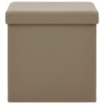 vidaXL Taburete cu depozitare pliabile, 2 buc., cappuccino, PVC