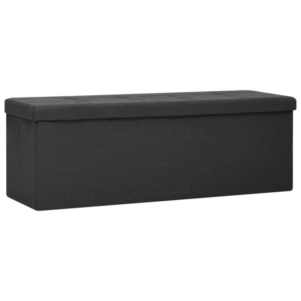 vidaXL Bancă de depozitare pliabilă, negru, imitație de pânză
