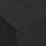 vidaXL Bancă de depozitare pliabilă, negru, imitație de pânză vidaXL Bancă de depozitare pliabilă, negru, imitație de pânză