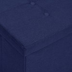 vidaXL Bancă de depozitare pliabilă, albastru, imitație de pânză vidaXL Bancă de depozitare pliabilă, albastru, imitație de pânză