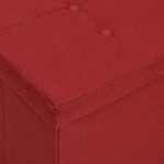 vidaXL Bancă de depozitare pliabilă, roșu vin, imitație de pânză vidaXL Bancă de depozitare pliabilă, roșu vin, imitație de pânză